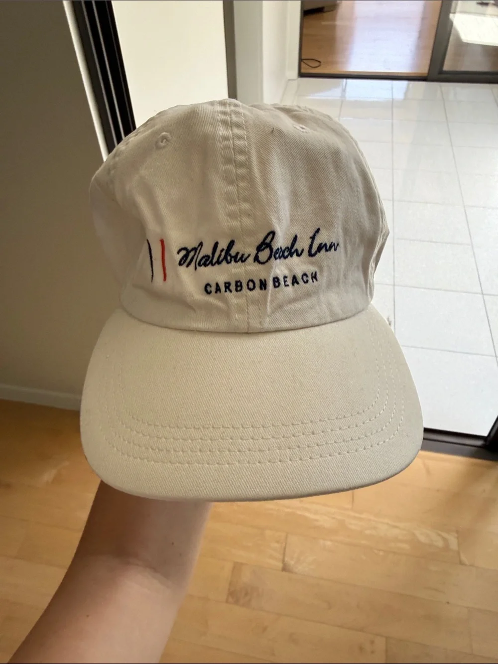 johnnie-O Cream Malibu Beach Inn Carbon Beach Embroidered Cap
